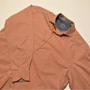 Robert  Graham Large Long Sleeve Button Up Shirt - Salmon/ Peach Colored